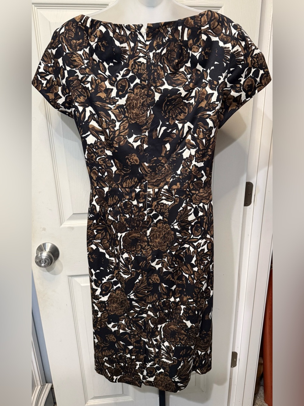 Talbots Black and Brown Floral Sheath Dress - Picture 5 of 8